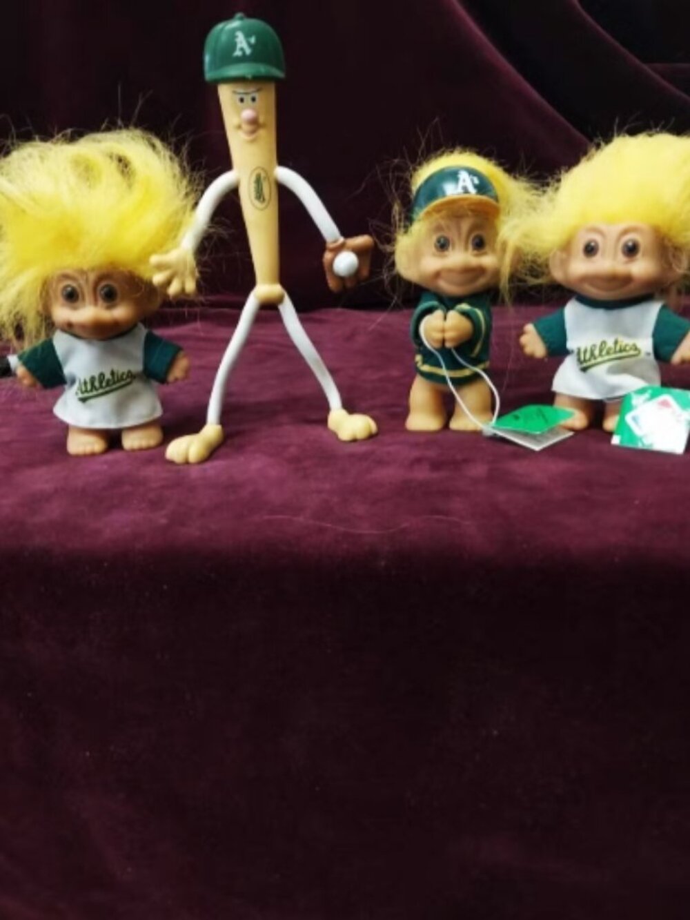 Bundle of Russ Troll Dolls Oakland Athletics A’s Good Luck MLB Vintage 1991